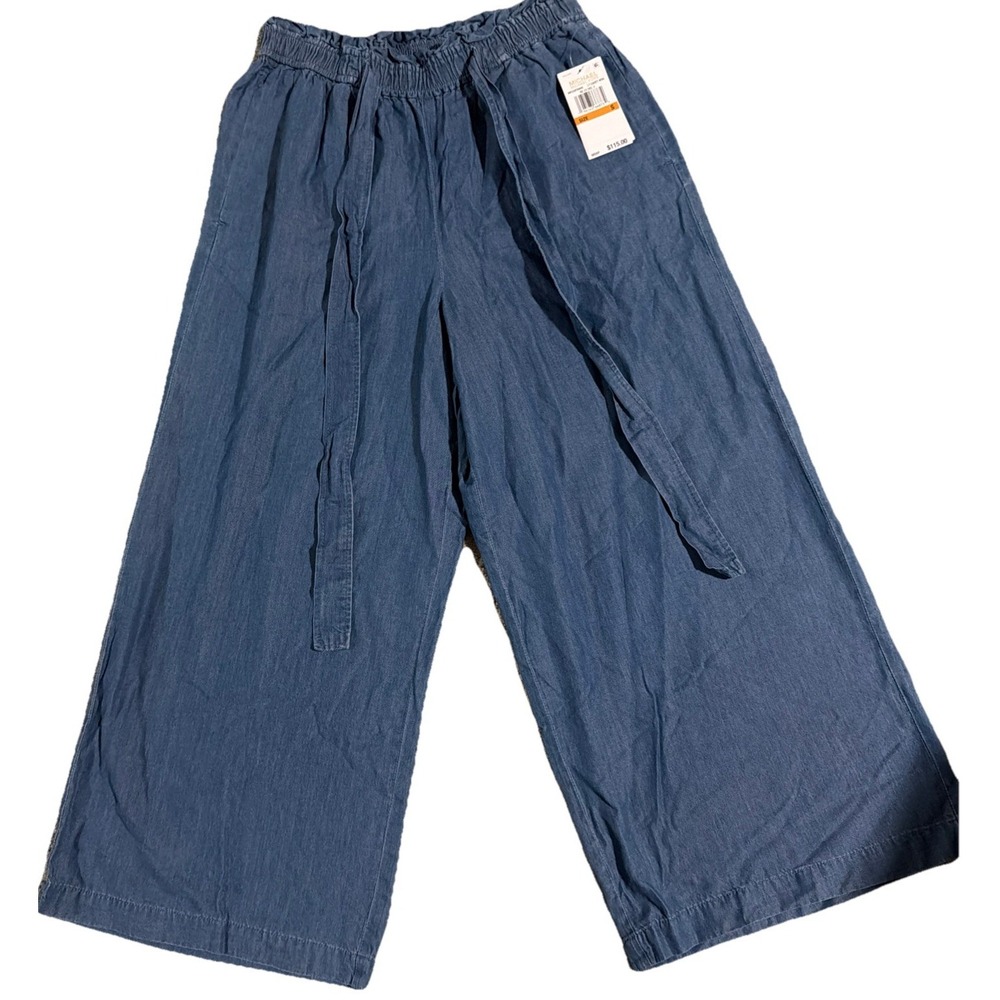 Michael Michael Kors Women Pull On Pants Wide Legs Size Small Lt Cadet Wash NWT